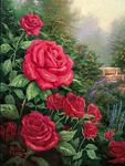 unknow artist Red Roses in Garden France oil painting art